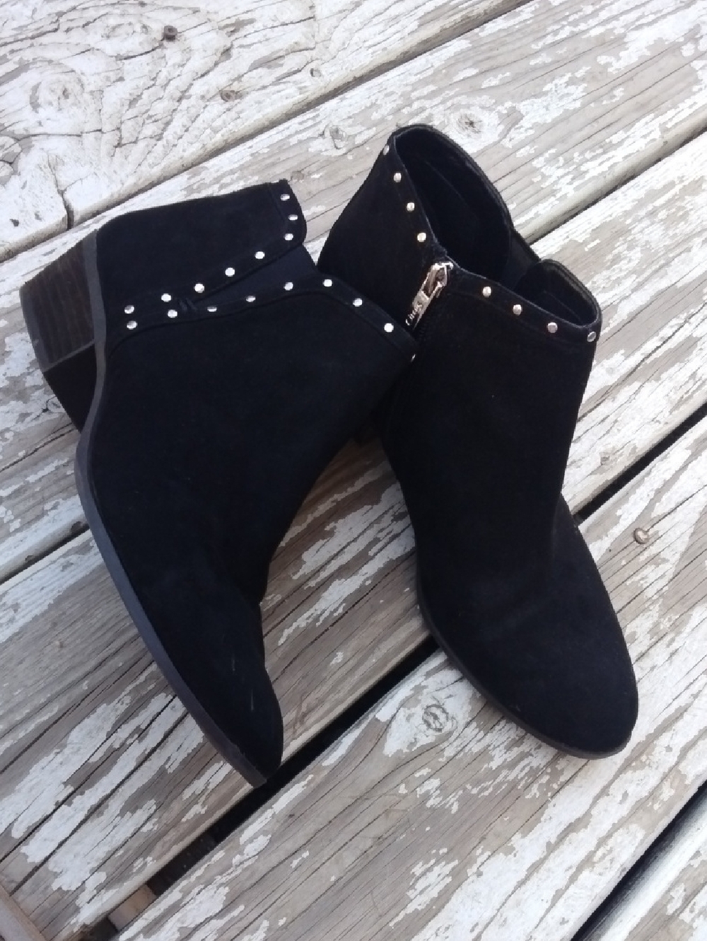 Circus by Sam Edelman Black Suede Studded Ankle Booties